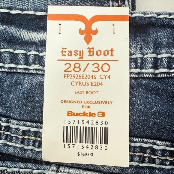 New Rock Revival Jeans Women's 28x30‎ Cyrus Easy Boot Y2K Rhinestone Denim Blue - Picture 7 of 13